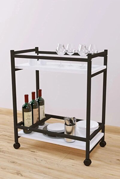 Genel Markalar Servis Sunum Arabası Ev Tipi Iki Katlı Şişe Bölmeli Servant Bar Cart
