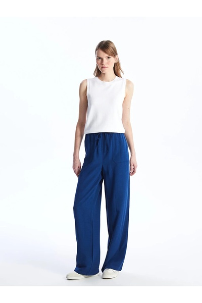 LC Waikiki LCW Vision - Dámské lněné kalhoty s elastickým pasem