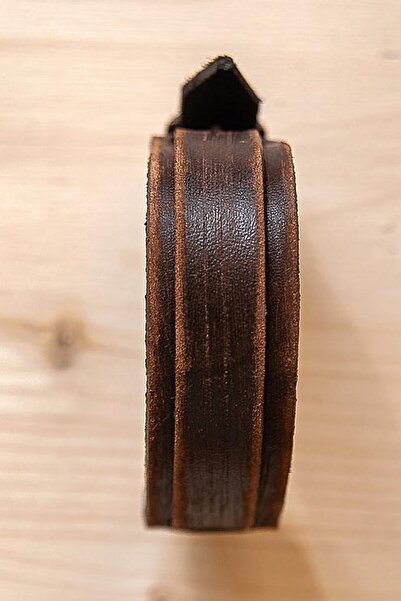 NARKİSSOS Handcrafted Single Belt Antique Brown Men's Leather Bracelet