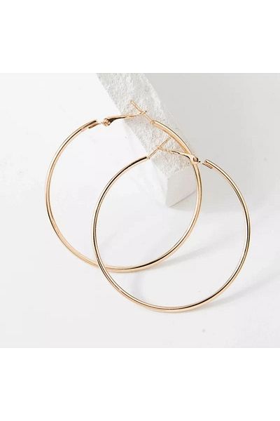 Monalisa Women's Diameter 6cm Hoop Gold Earring Set