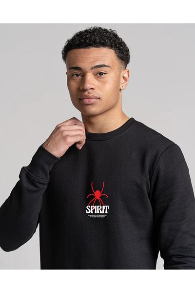 LAND MODA Hanorac oversize cu glugă cu imprimeu Spider Spirit unisex