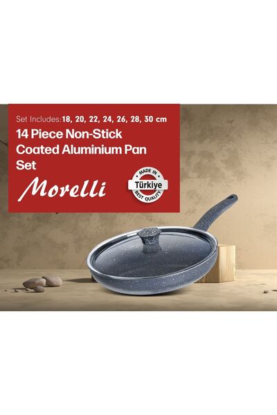 Morelli 14 Pcs Granit Kapaklı Tava Seti