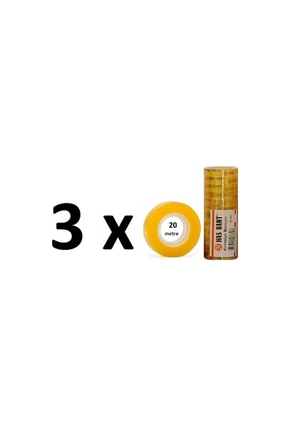 HASBANT 3 Pack Transparent Money Tape 20 Meters 12 Pieces