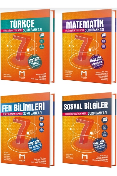 Mozaik Yayınları Mozaik 7. Sınıf Matematik Fen Türkçe Sosyal Bilgiler 4'lü So...