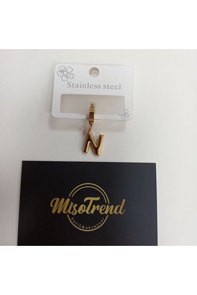 miso aksesuar takı Misotrend Steel N Letter Balloon Earrings - Single Pack