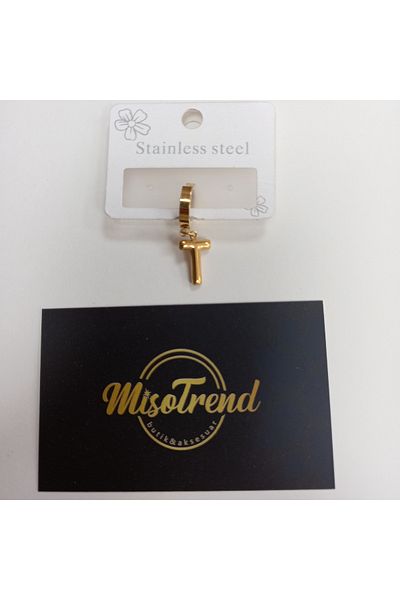 miso aksesuar takı Misotrend Steel T Letter Balloon Earrings - Single Pack