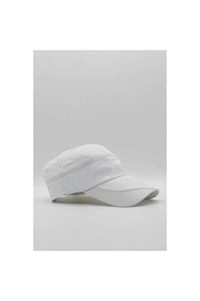 İşnar White Waiter Boy Zippered Hat Running Tennis Cap Visor Hat