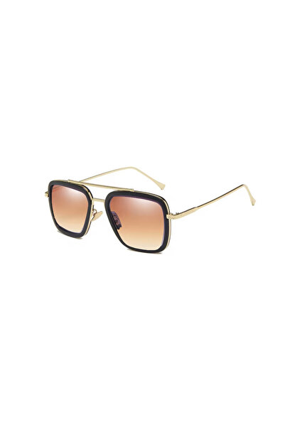 Toz Vintage Tony Brown Glass Black Gold Frame Vintage Retro Unisex Sunglasses