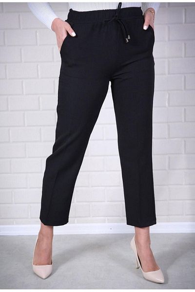 MOTTION Women's Rope Detailed Elastic Waist Side Pocket Carrot Cut Trousers
