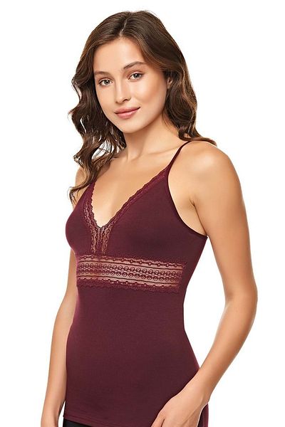Lüks Belinay Belinay 1126 Lace Rope Strap Athlete Claret Red L