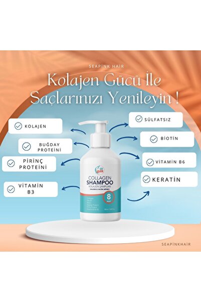 Seapink Saçları Uzatan Ve Onaran Kolajen Şampuan