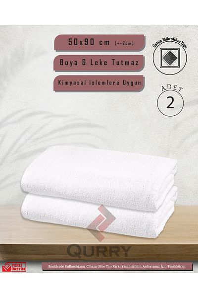 Qottox 2 τεμάχια 50x90 Microfiber Πετσέτα κομμωτηρίου και προπόνησης - Κατάλληλη για αθλήματα και βαφή