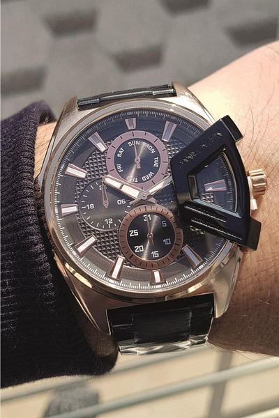 Daniel Klein Black/rose Gold Steel Bracelet Men's Wristwatch