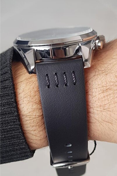 Daniel Klein Yeni Model Fonksiyonları Aktif Siyah Deri Kayışlı Erkek Kol Saati