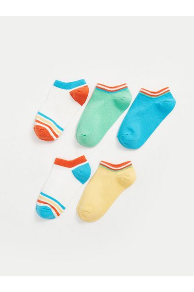 LC Waikiki Set mit 5 gestreiften Booties-Socken für Babys