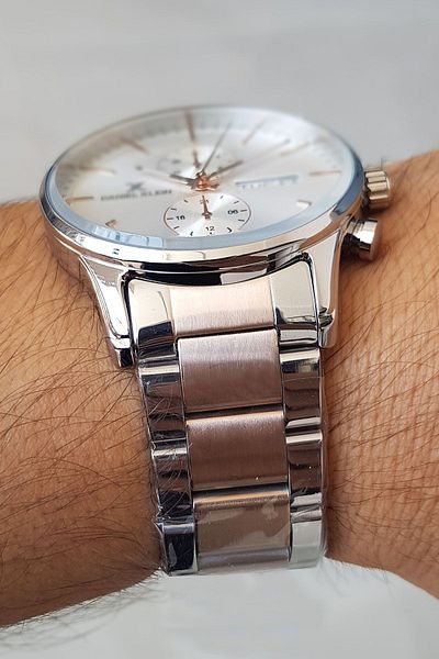 Daniel Klein Rose Gold/Metallic Steel Bracelet Men's Wristwatch with Calendar
