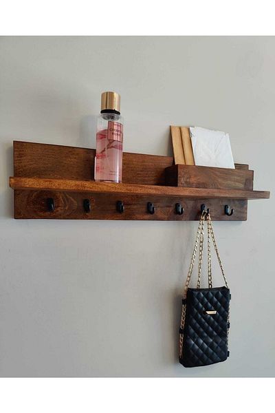 AnatoliaWooD Wooden Hanger and Keychain Set