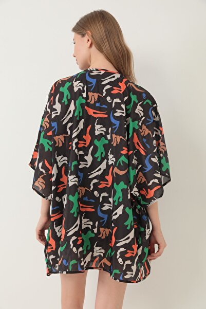 segiza Kimono Patterned Pareo Beach Dress