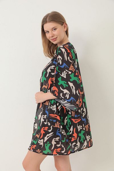 segiza Strandkleid mit Kimono-Muster und Pareo