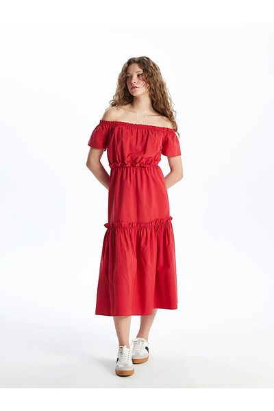 LC Waikiki XSIDE Boat Neck Straight Short Sleeve Women's Dress mrglobal