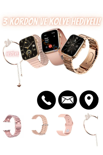KALİTESENİNLE Kadın Akıllı Saat Smart Watch  Flamingo Kolye Hediyeli Ios ve A...