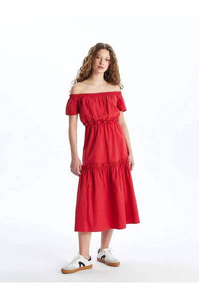 LC Waikiki XSIDE Boat Neck Straight Short Sleeve Women's Dress mrglobal