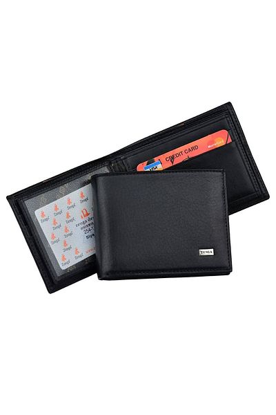Zenga Genuine Leather Men's Wallet Black Zenga254