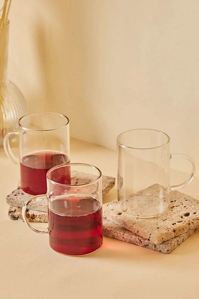 Rotanev 3 Pieces Borosilicate Glass Mug - Heat Resistant Thermal Cup