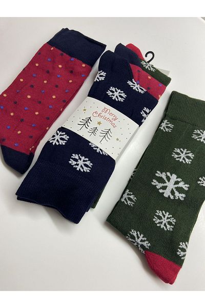 Altun Set of 3 Winter Patterned Cotton Socks for New Year