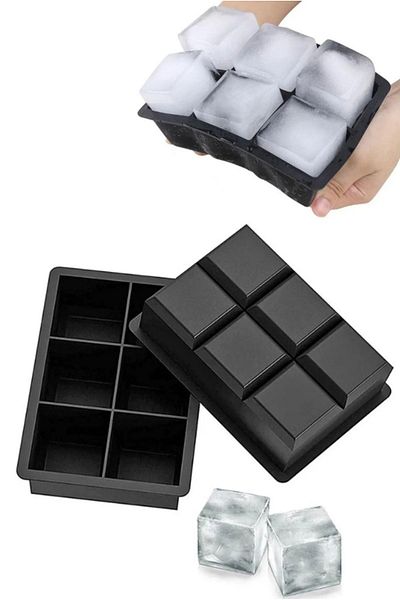 VANCL Silicone 6-Piece Square Ice Mold| 6 Compartment Ice Box| Presentation Ice Cube 5 Cm Essu41