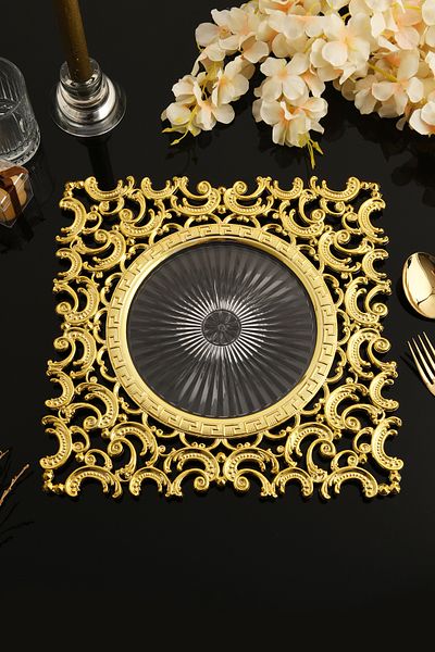 TR Turan Collection MONA Set Supla 6 buc Culoare Aur, Set Supla din plastic dur de lux