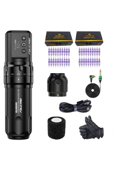 Dragonhawk Mast Fold Pro Kablosuz Dövme Makinesi Seti