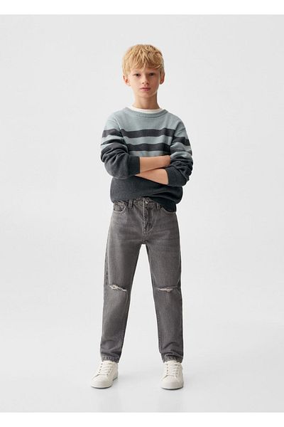 MANGO Kids Dekorative, zerrissene Daddy-Jeans