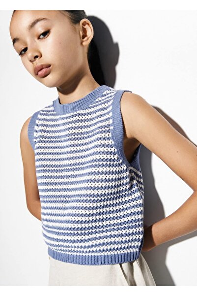 MANGO Kids Çizgili örgü süveter