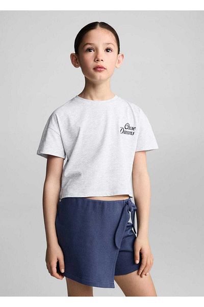 MANGO Kids Tricou Gri Pentru Copii