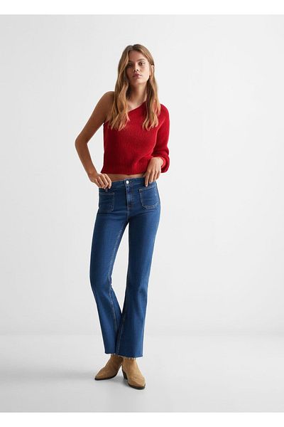 Mango Teen Pulover tricotat cu model asimetric