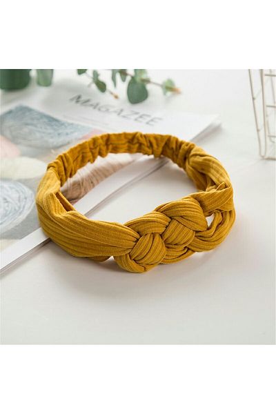 So Much Accesories So-Much Women's Knit Fabric New Design Headband - Mustard (Back Elastic)-6