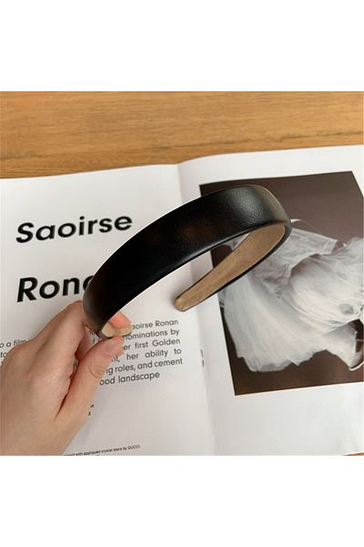 So Much Accesories ربطة شعر نسائية من الجلد الأسود - So-much 8