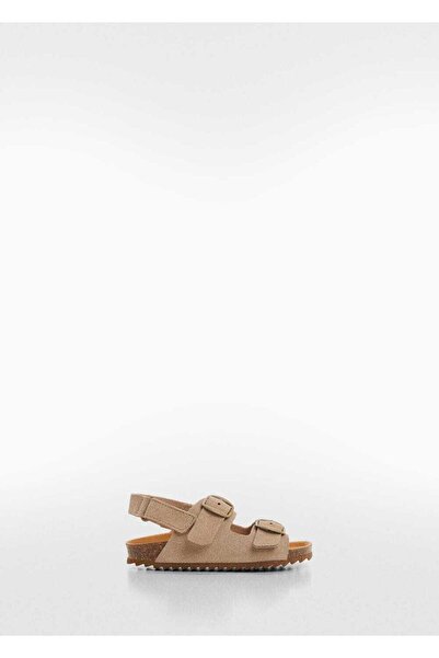 MANGO Baby Δερμάτινα σανδάλια με αγκράφα