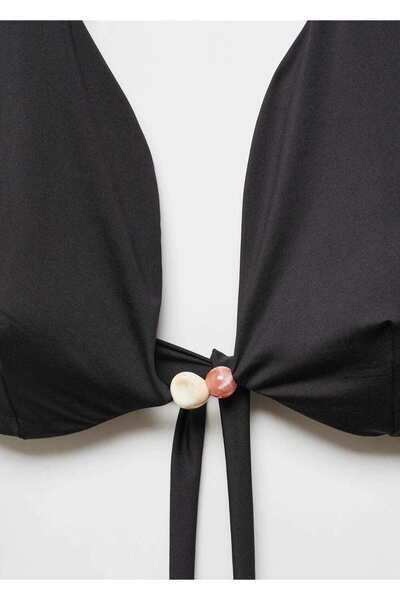 MANGO Woman Boncuklu bikini üstü