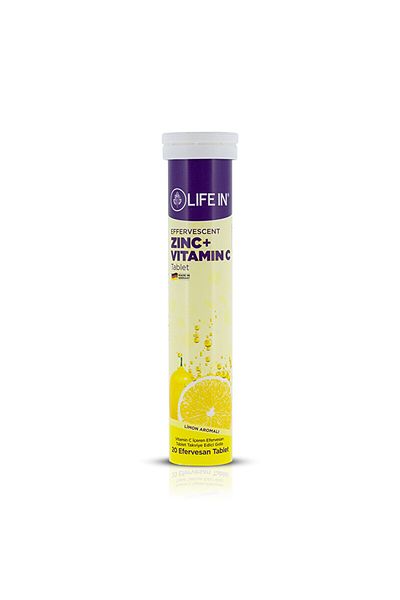 Life In Effervescent 20 Tablets - Zinc and Vitamin C Supplement