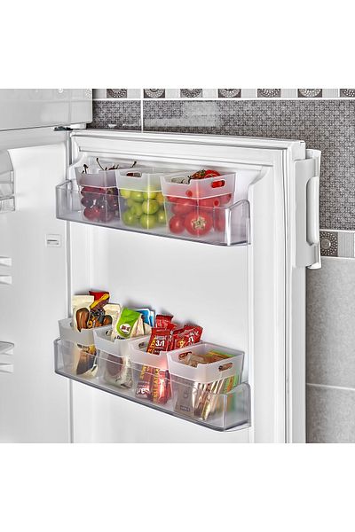 Ecolux 6 Pieces Refrigerator Organizer with Door - Bathroom and Interior Organizer