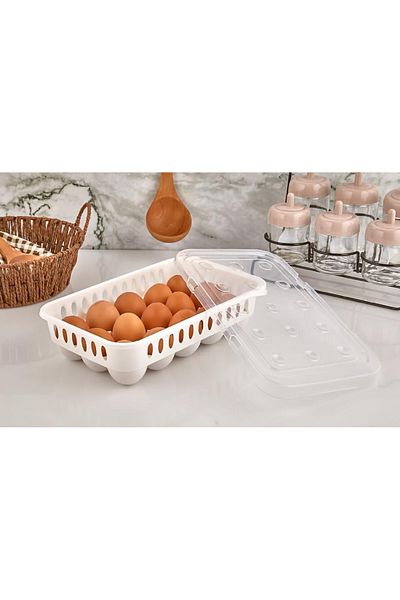 Ecolux Egg Storage Container 15 Pieces 2 Pieces, Sterile Egg Holder, Egg Organizer with Lid Bpa Free