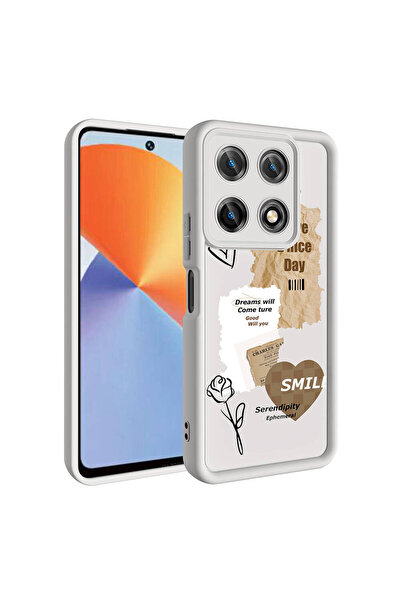 halkhouse İnfinix Not 30 Pro Kılıf Dayanıklı Kamera Korumalı Zarif Klas Baskılı Şık Kapak