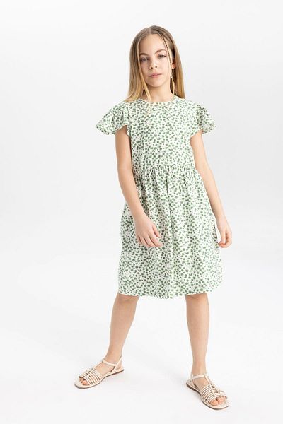 DeFacto Patterned Short Sleeve Girl's Dress - B4339a824sm