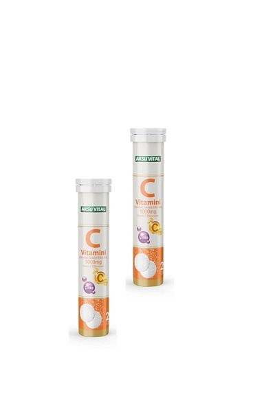 Aksu Vital Vitamin C Effervescent 20 Tablets 2 Pieces