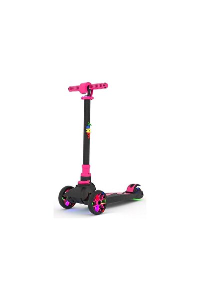 Genel Markalar Winky Scooter Pembe Işıklı Katlanabilir Scooter 90 Kg Kapasiteli
