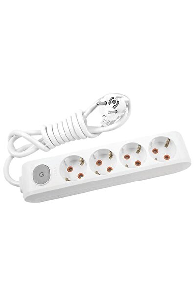 VİKO Viko Multi-let Dörtlü Priz Anahtarlı Topraklı Kablolu Çocuk Korumalı 2 Metre 4 Lü Uzatma Kablosu