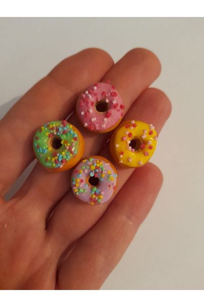 SYLVANIAN FAMILIES Handmade Fimo Miniature Pastel Colors Donut 4 Pieces Price