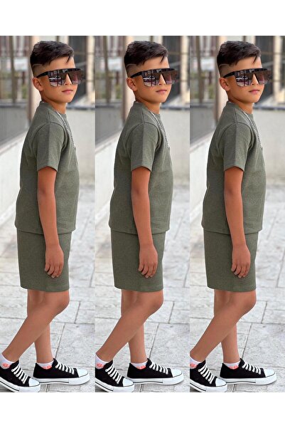 renkli diyar Boy's Short Sleeve T-shirt and Shorts Set - Set of 2